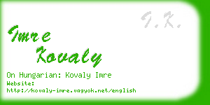 imre kovaly business card